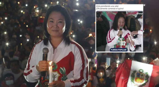 Keiko Fujimori prendió una vela en un mitin, sin embargo, los usuarios la trolearon asegurando que