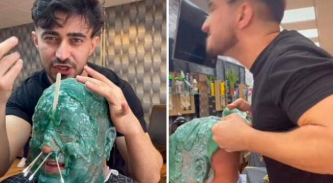 TikTok Le depilan toda la cabeza con cera a un hombre y se vuelve viral