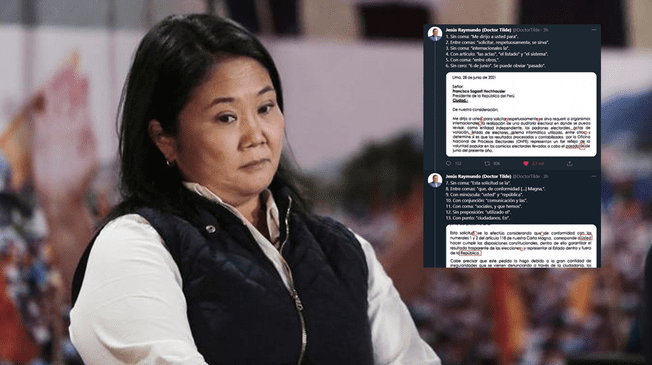 Keiko Fujimori fue corregida por el profesor Raymundo. Foto: Composición.