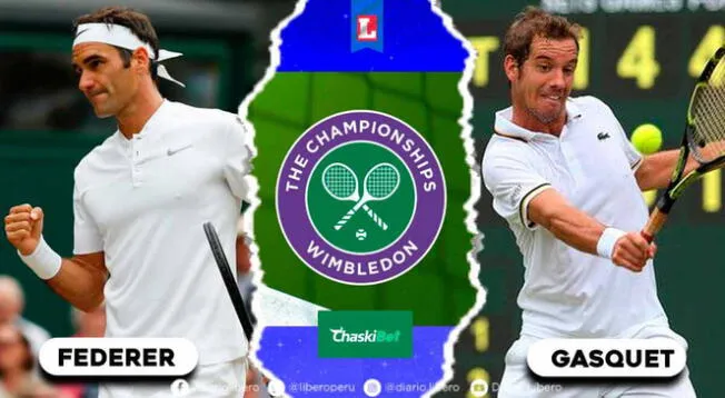 Roger Federer enfrenta a Richard Gasquet en Wimbledon.