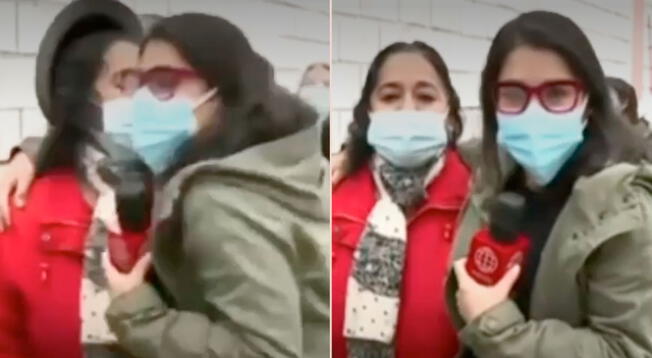 Reportera encuentra a su mamá en la fila de vacunación Facebook