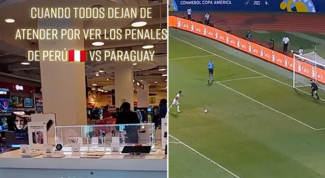 Vendedores dejan de atender para ver los penales entre Perú vs. Paraguay