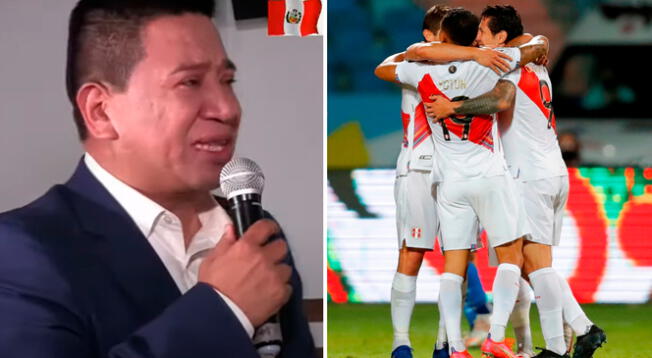 Silvio Valencia se emocionó con el pase de Perú a semifinales y derramó varias lágrimas.