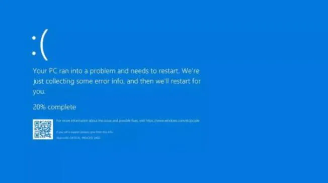 Pantalla azul de error para Windows. Pantalla azul de error para Windows.