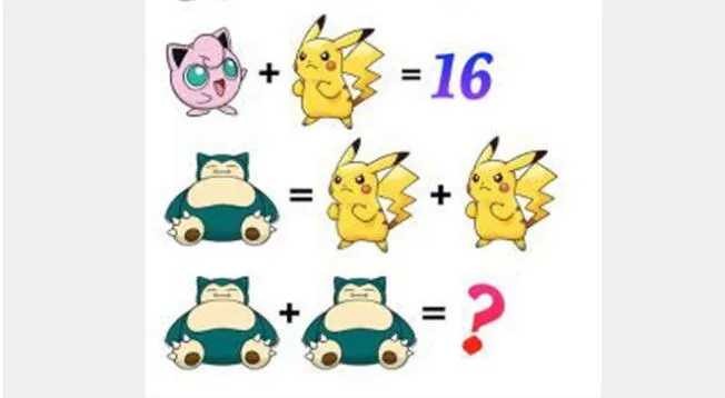 Resuelve este juego matemático de Pokémon.