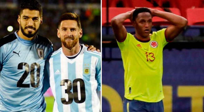 Luis Suárez saluda a Lionel Messi y se burla de Yerry Mina
