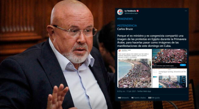 Carlos Bruce se vuelve tendencia tras referir a protesta en cuba, pero era de Egipto