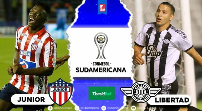 Junior y Libertad se enfrentan en Barranquilla por los octavos de la Copa Sudamericana.