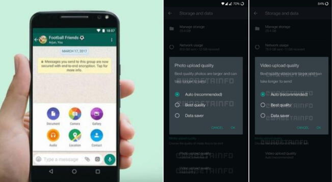 Usuarios podrán elegir la calidad de videos y fotos antes de enviarlos
