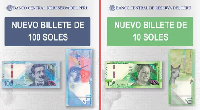 EL BCR puso en circulación nuevos billetes de 10 y 100 soles.