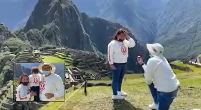 ¡Familia crema! Joven le pide matrimonio a su novia en Machu Picchu con colores de la 'U'