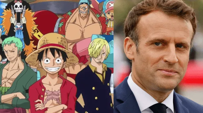 Emmanuel Macron recibe regalo sobre One Piece