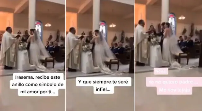 Novio comete terrible blooper en votos de boda al afirmar que promete ser infiel a su pareja