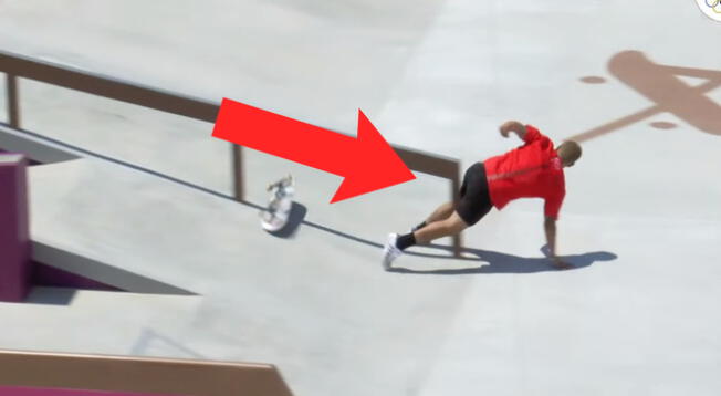 Angelo Caro y el duro golpe entre las piernas durante su performance en Skateboarding