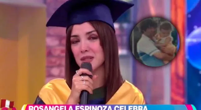 Rosángela Espinoza se emocionó cuando recordó su infancia.
