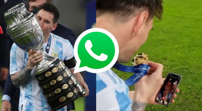 Lionel Messi hizo peculiar publicidad a WhatsApp.