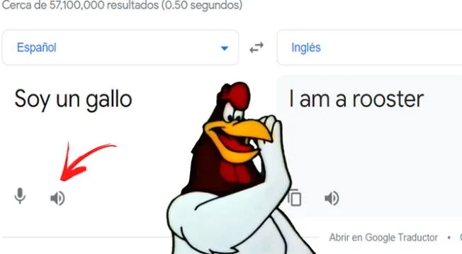 ¿Ya escuchaste cómo suena 'Soy un gallo' en Google Traductor?