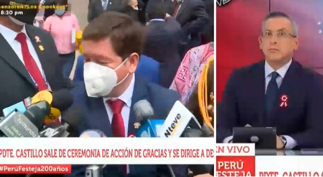 Pedro Tenorio quedó sorprendido por las breves declaraciones de Guido Bellido. Pedro Tenorio quedó sorprendido por las breves declaraciones de Guido Bellido.