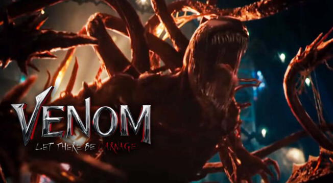 Venom 2 revelando infartantes imágenes del diseño del Simbionte rojo