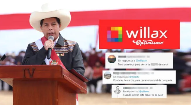 Willax convoca a marcha contra Castillo y usuarios amenazan con cerrarles el canal