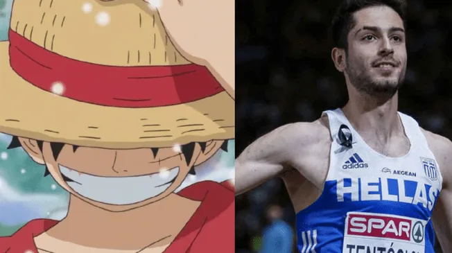 Atleta griego realiza pose del anime One Piece
