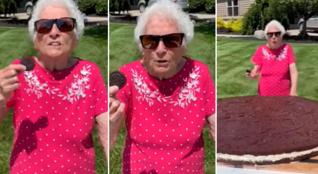 Una anciana de 95 años crea una galleta Oreo de 79 kilos por su cumpleaños - VIDEO