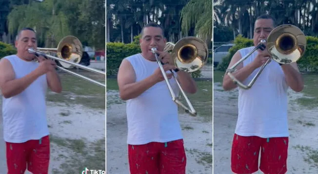 Peruano se vuelve viral por su habilidad con el trombón