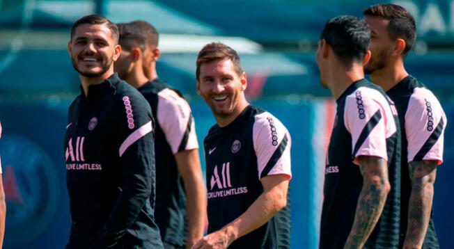 Lionel Messi durante los entrenamientos de PSG