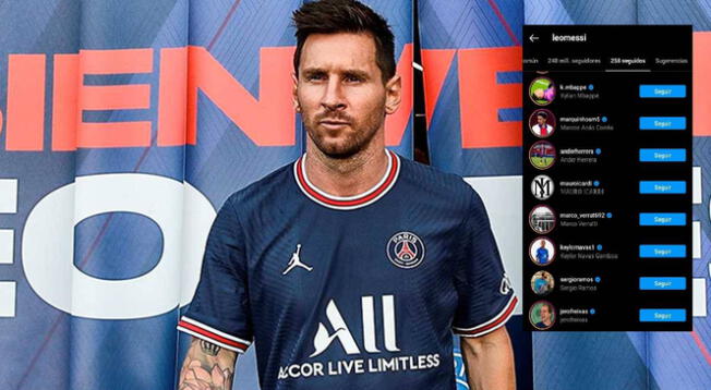 Lionel Messi y los compañeros a los cuales empezó a seguir en Instagram