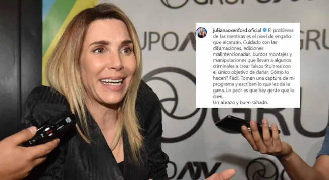 Juliana Oxenford mencionó que se está difundiendo un mal uso de imágenes contra su programa