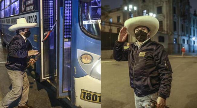 Pedro Castillo fue visto por los alrededores del Centro de Lima esperando su bus