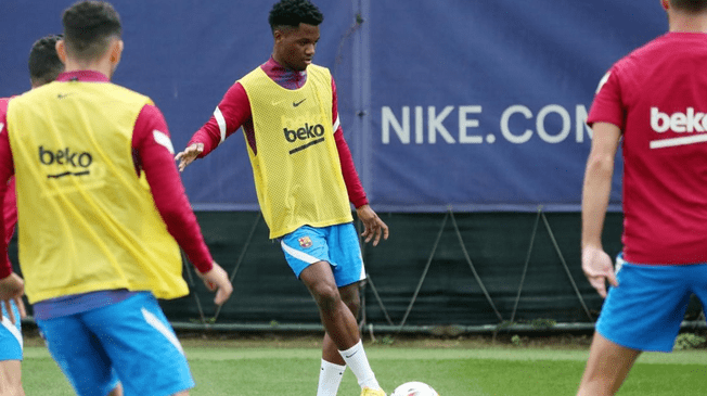 Ansu Fati fue la novedad en los entrenamientos del Barcelona