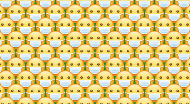 Encuentra los emojis sin mascarilla en el siguiente reto visual.