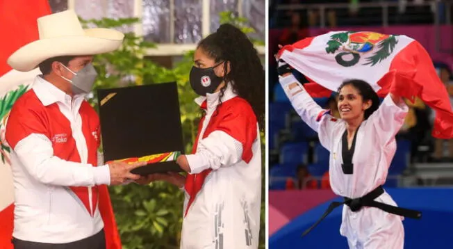 Pedro Castillo felicitó a Angélica Espinoza por ganar el oro en Tokio 2020.