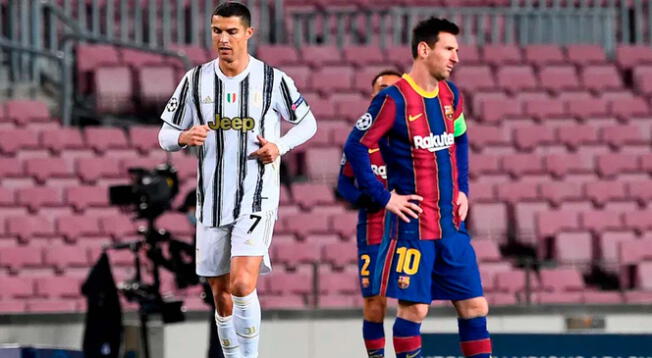Cristiano Ronaldo y Lionel Messi en su último enfrentamiento, a finales del 2020