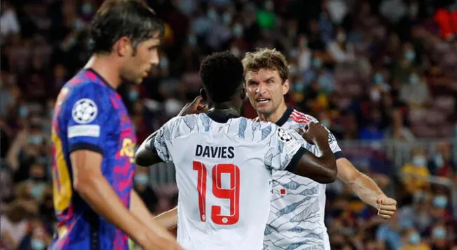 Así festejó Thomas Müller su gol ante el Barcelona