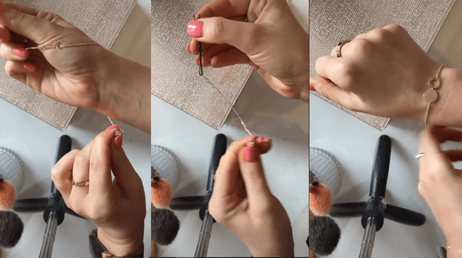 Tiktok: sencillo hack para colocar una pulsera con una mano. Tiktok: sencillo hack para colocar una pulsera con una mano.
