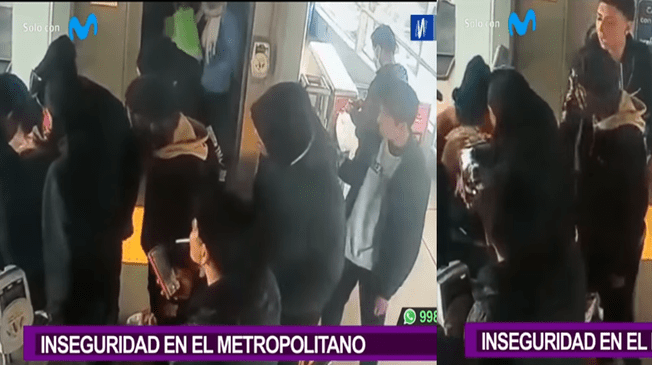 Cámaras del Metropolitano captan asalto grupal.