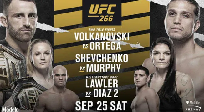 UFC 266: Volkanoski vs. Ortega se enfrentan hoy por el main card en el T-Mobile Arena