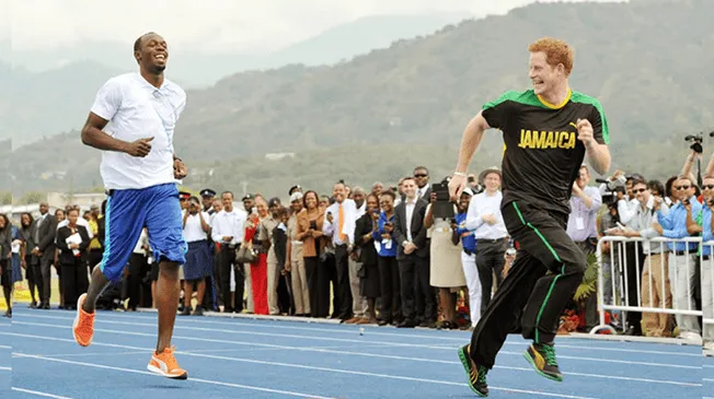 Príncipe Harry y Usain Bolt