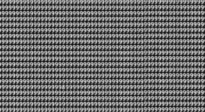 Reto visual que consiste en encontrar al 8 entre en conglomerado de 9 Reto visual que consiste en encontrar al 8 entre en conglomerado de 9