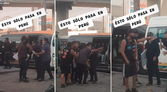 Cobradores de combi se enfrentaron por pasajero y video genera risas en TikTok