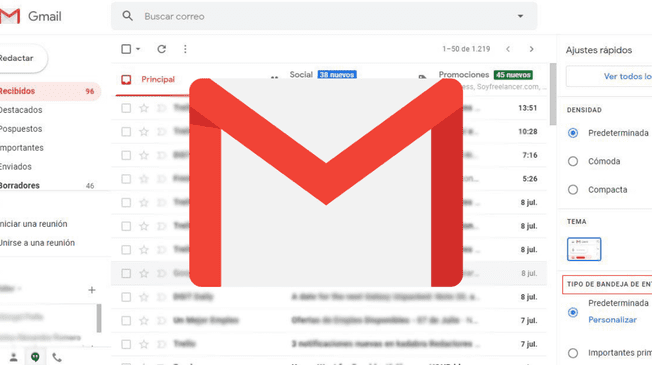 Aprende a personalizar la bandeja de entra de tu correo Gmail