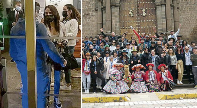 Kate del Castillo junto al elenco de La Reina del Sur en Cusco.