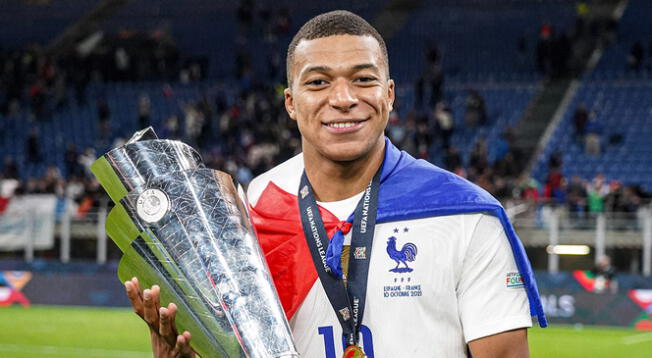 Kylian Mbappé celebración en Nations League Kylian Mbappé celebración en Nations League