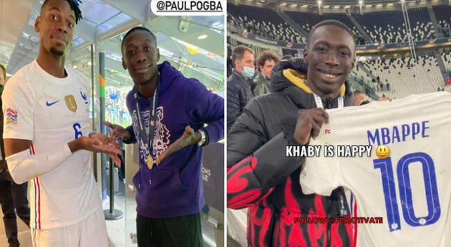 Mbappé le regaló su camiseta al tiktoker Khaby Lame en la final de la UEFA Nations League