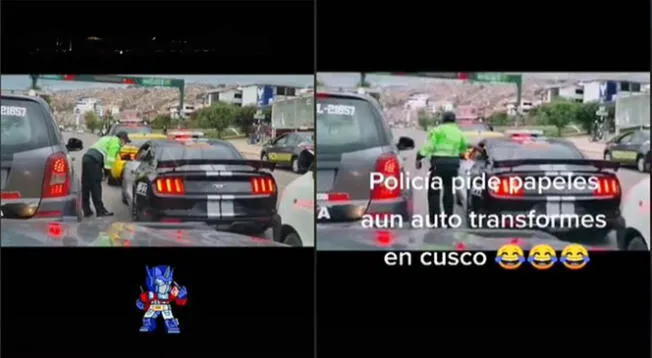 TikTok: Policía detiene a patrulla de Transformers que grababa en Cusco