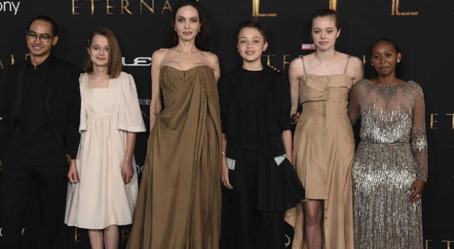 The Eternals: Angelina Jolie se luce en la gala de la película acompañada de sus hijos