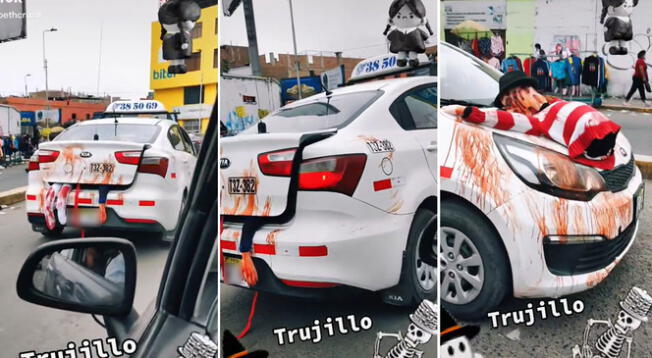 Taxista se vuelve viral en TikTok por llevar los "cuerpos de sus víctimas" en la maletera