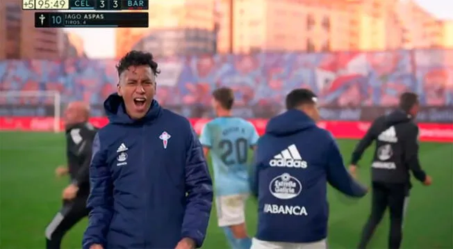 Renato Tapía explotó de felicidad tras empate de Celta sobre Barcelona